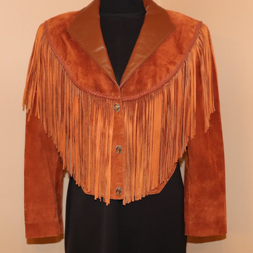 Diamond Leathers Fringed Suede Jacket S